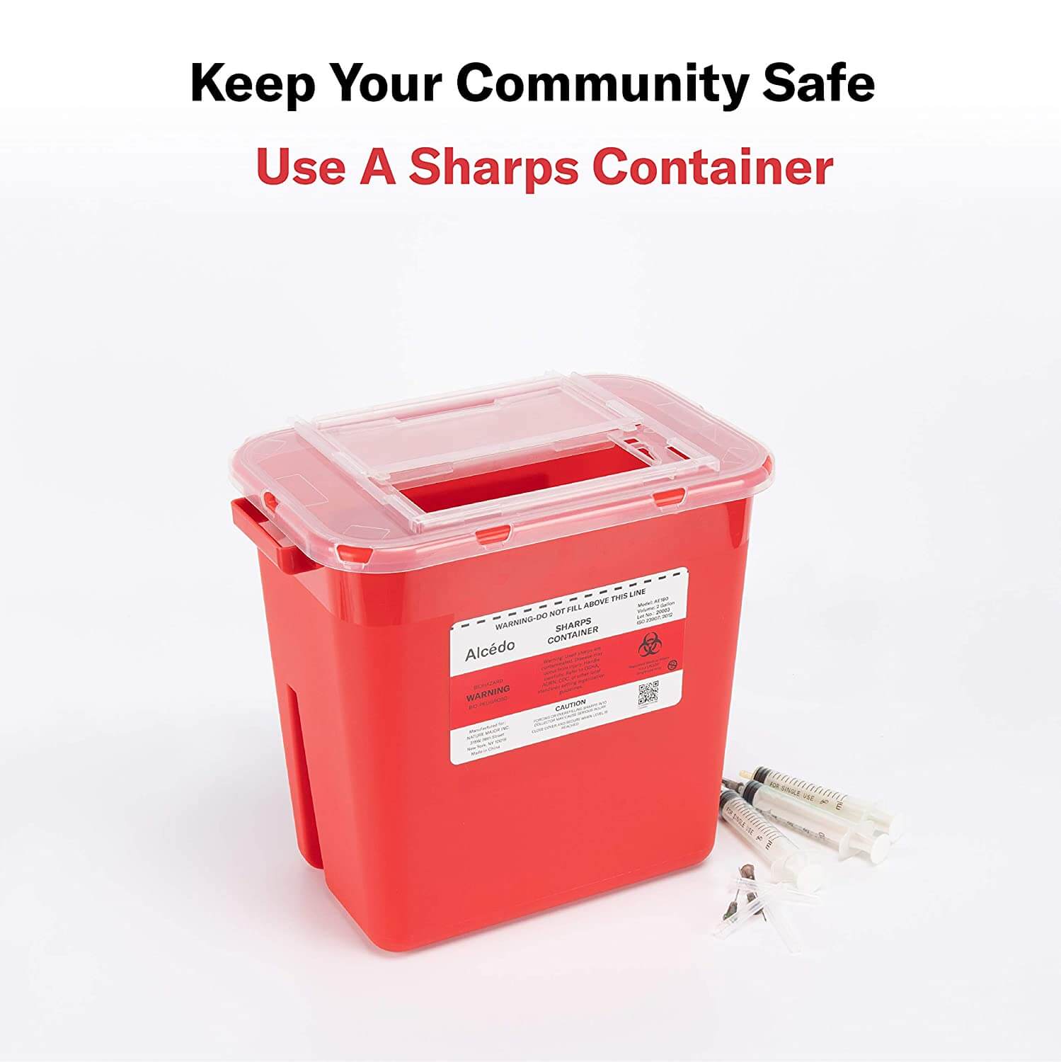 Covidien #31142222 – 2 Gallon Red Multi-Purpose Sharps Container